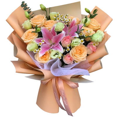 三亚11朵玫瑰桔梗百合，陪你每个季节